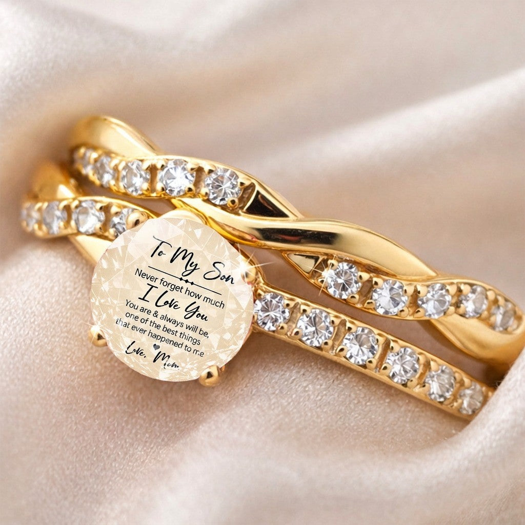 Son Message Crystal Ring
