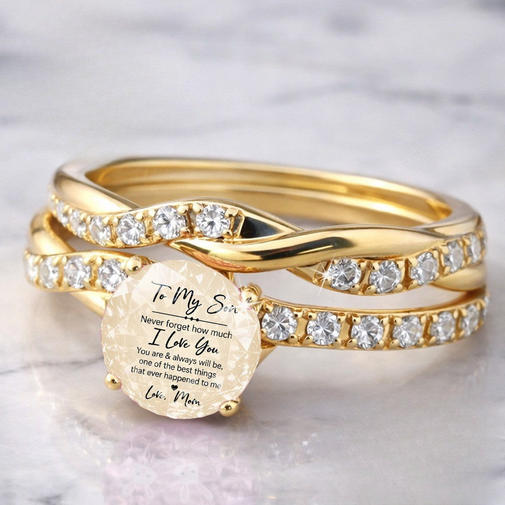 Son Message Crystal Ring