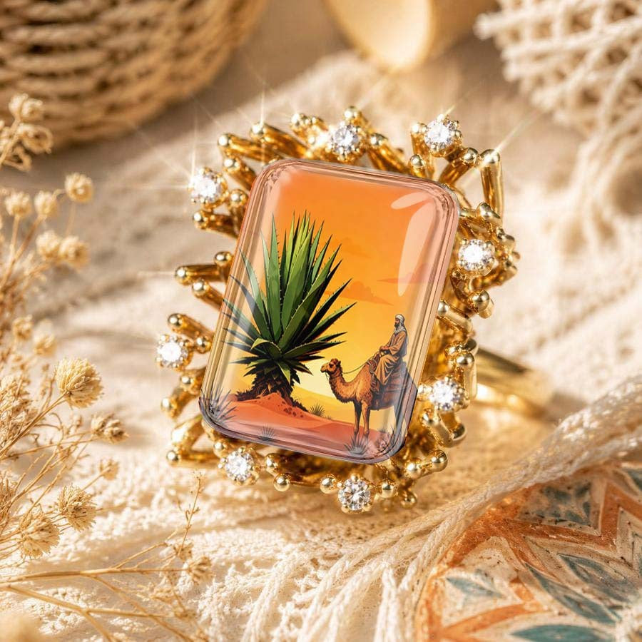 Desert Camel Scene Ring