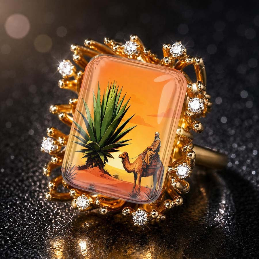 Desert Camel Scene Ring