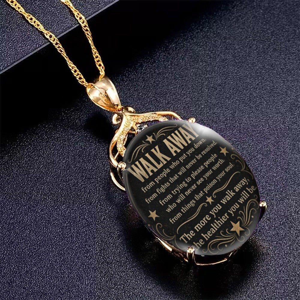 Walk Away Inspirational Pendant Necklace