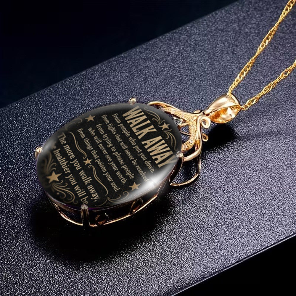 Walk Away Inspirational Pendant Necklace