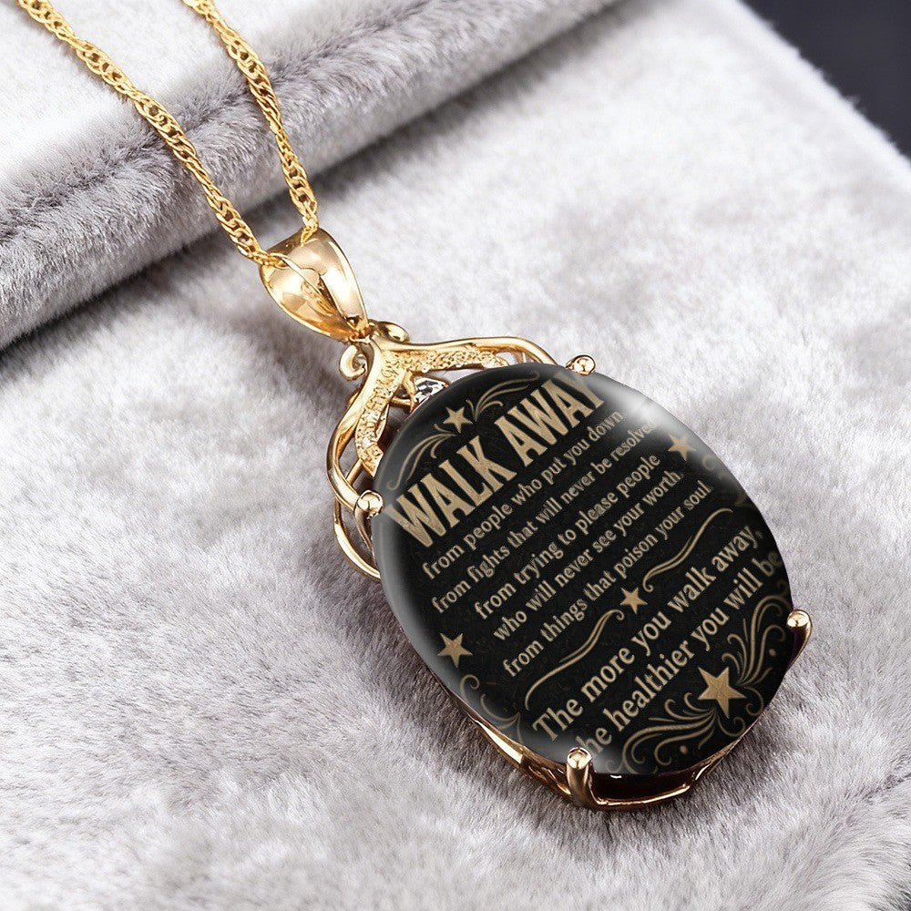 Walk Away Inspirational Pendant Necklace