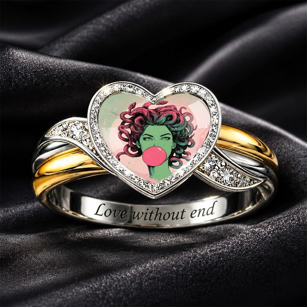 Bubblegum Portrait Heart Ring