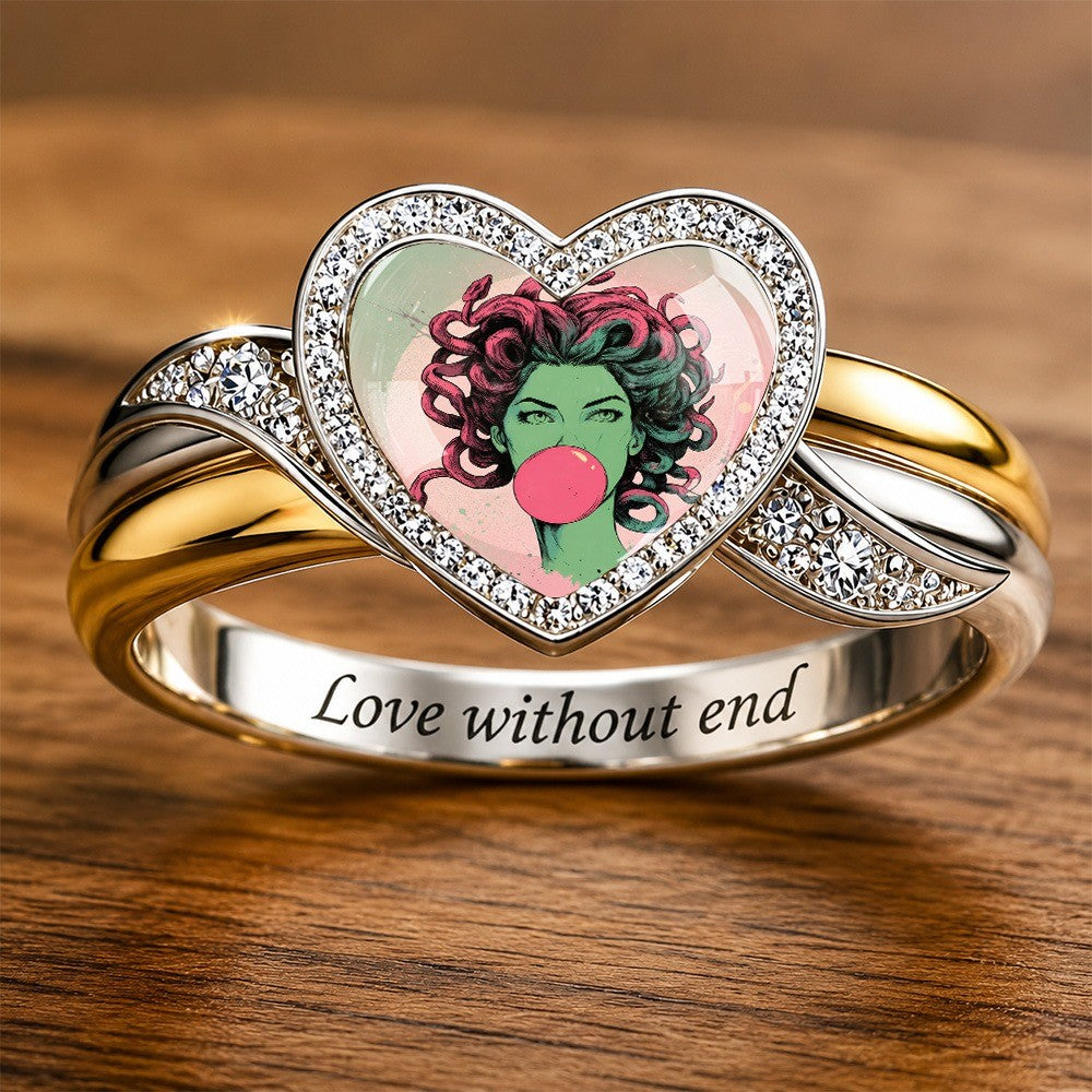 Bubblegum Portrait Heart Ring
