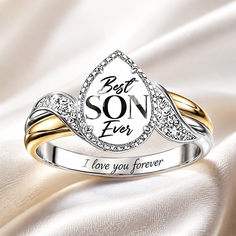 Best Son Ever Teardrop Ring