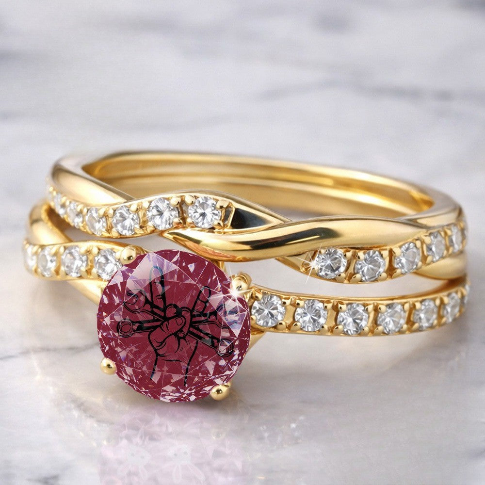 Burgundy Dragonfly Twisted Ring