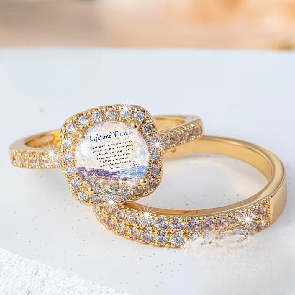 Seaside Friends Square Ring Set