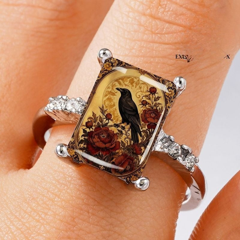 Raven & Rose Rectangular Ring