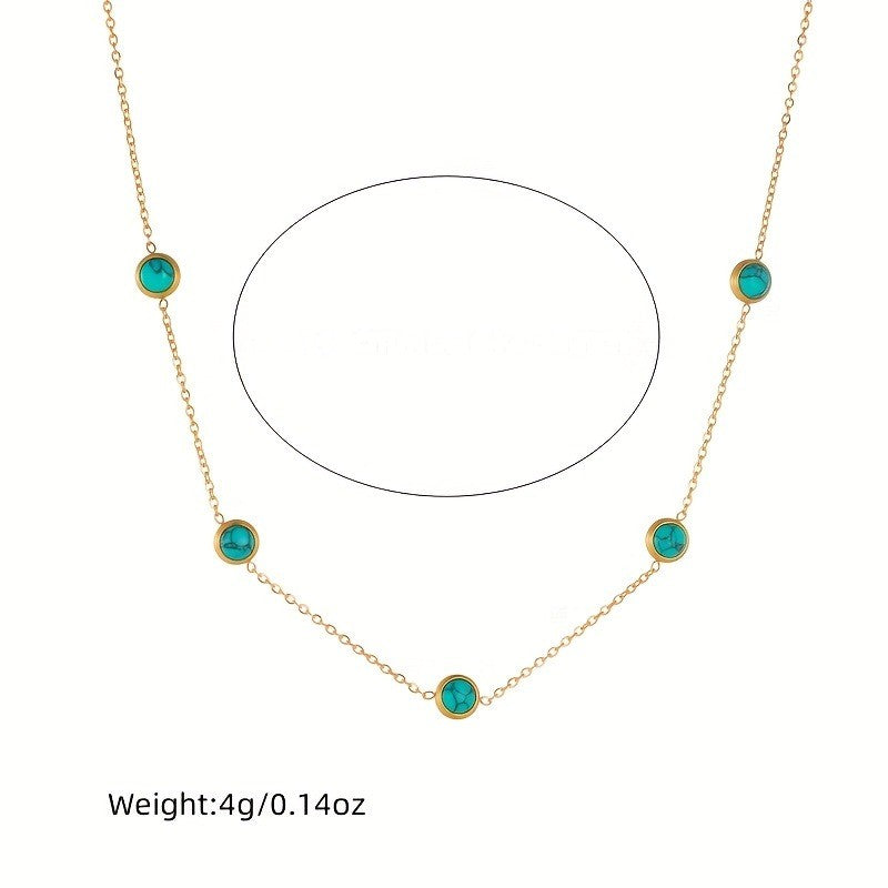 Round Turquoise Bead Jewelry Set