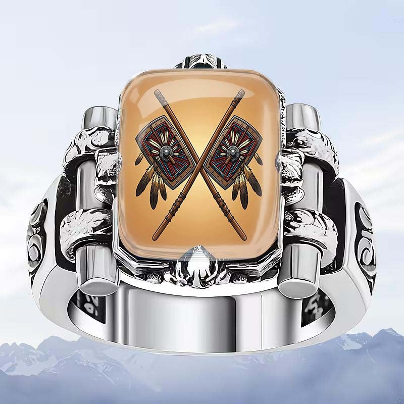 Crossed Shields Square Ring