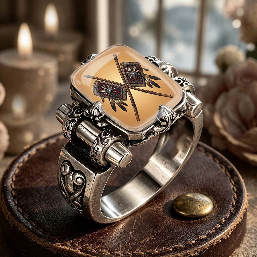 Crossed Shields Square Ring