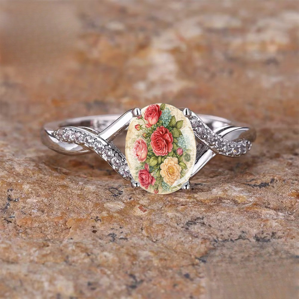 Floral Bouquet Twisted Band Ring