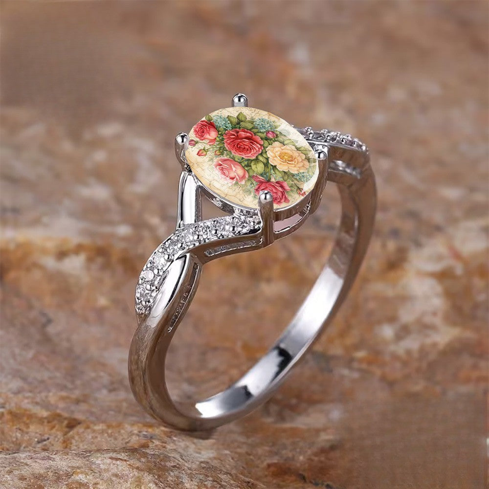 Floral Bouquet Twisted Band Ring