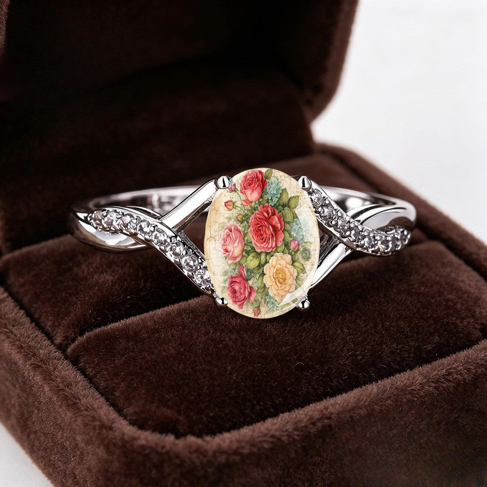 Floral Bouquet Twisted Band Ring