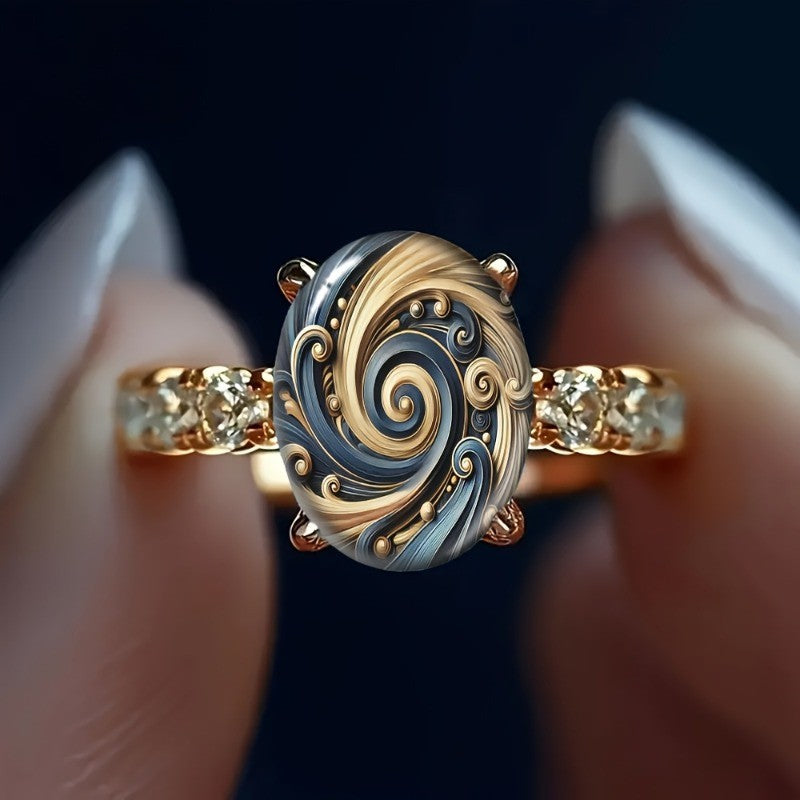 Spiral Swirl Statement Ring