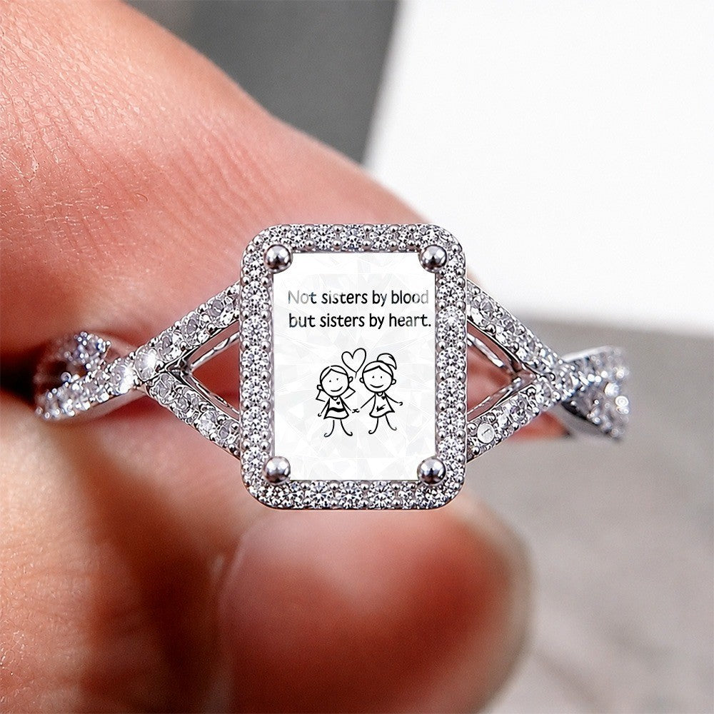 Sisters By Heart Square Ring