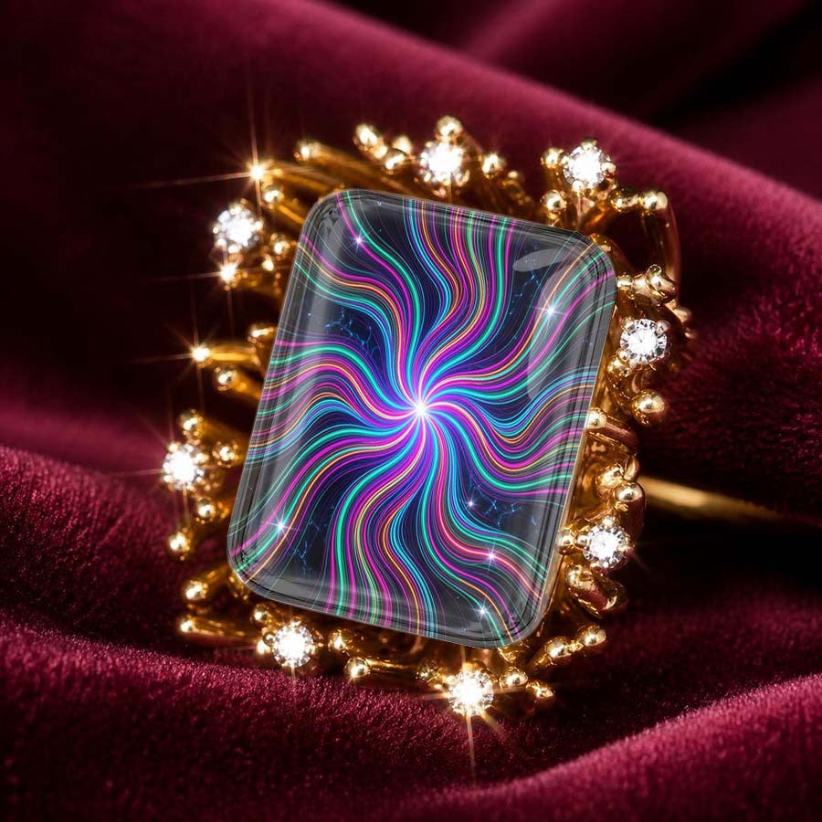 Psychedelic Swirl Statement Ring