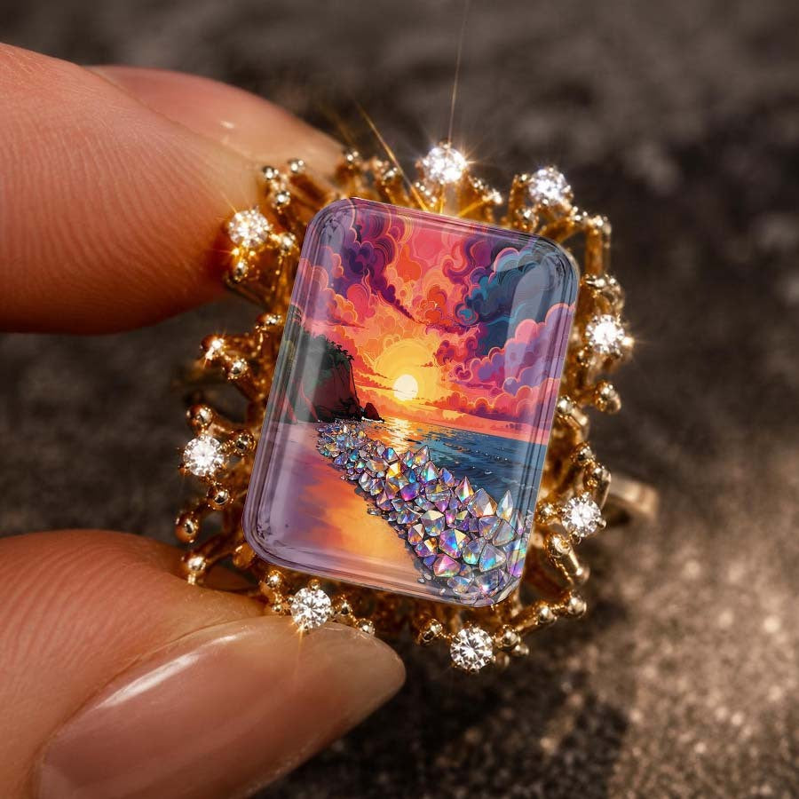 Sunset Landscape Statement Ring