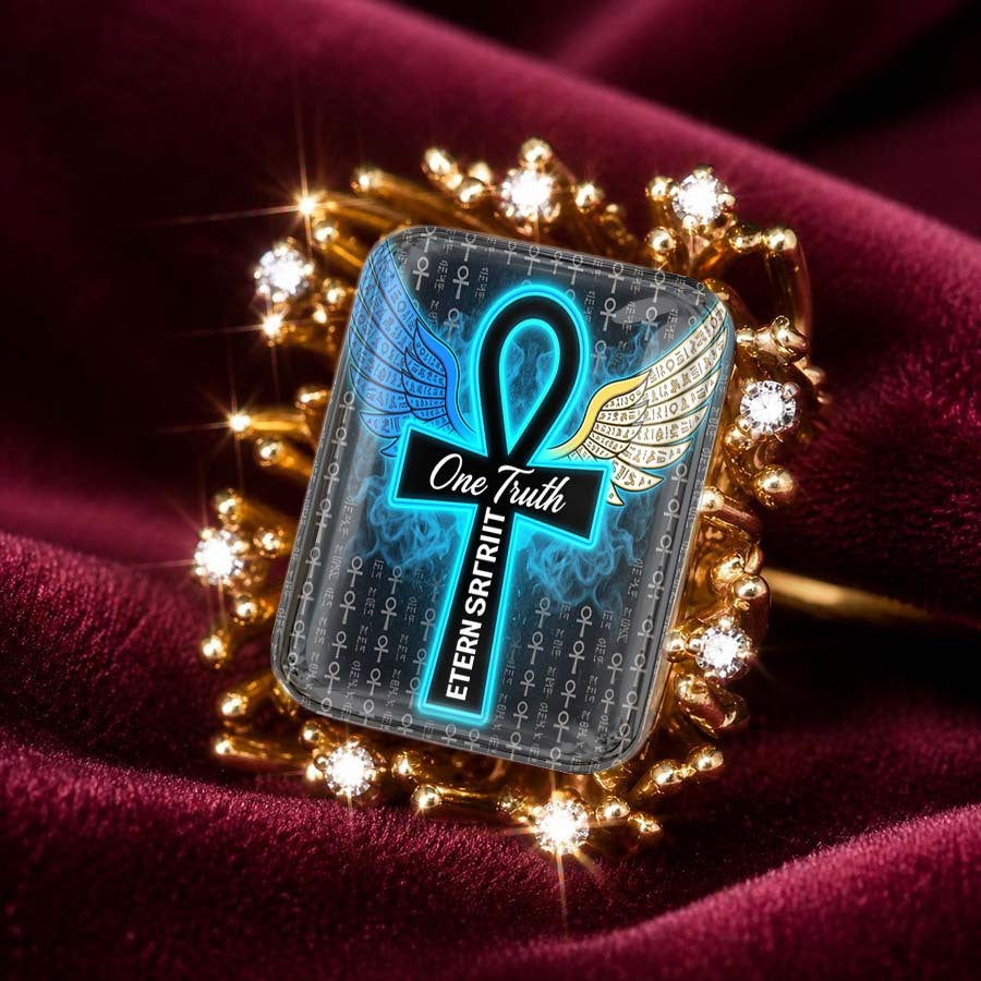Winged Ankh Statement Ring