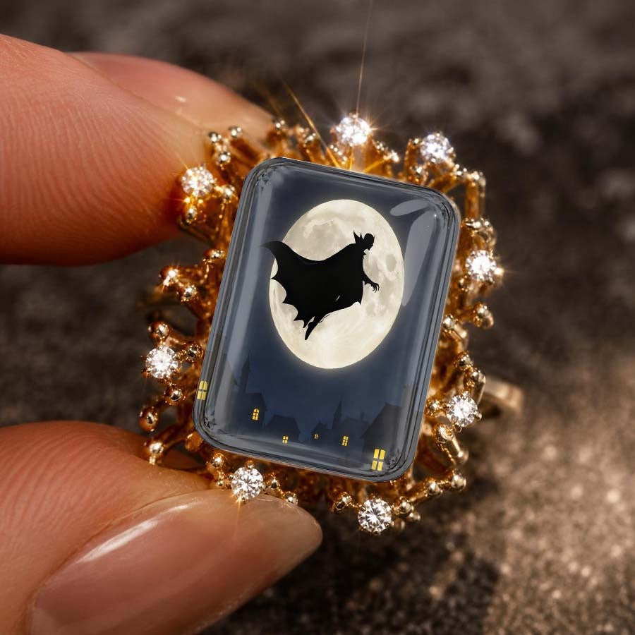 Bat & Moon Square Ring