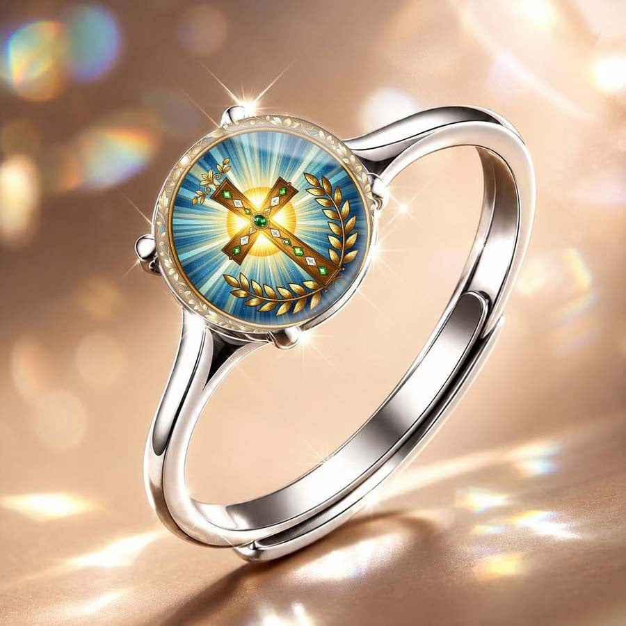 Cross & Laurel Wreath Ring