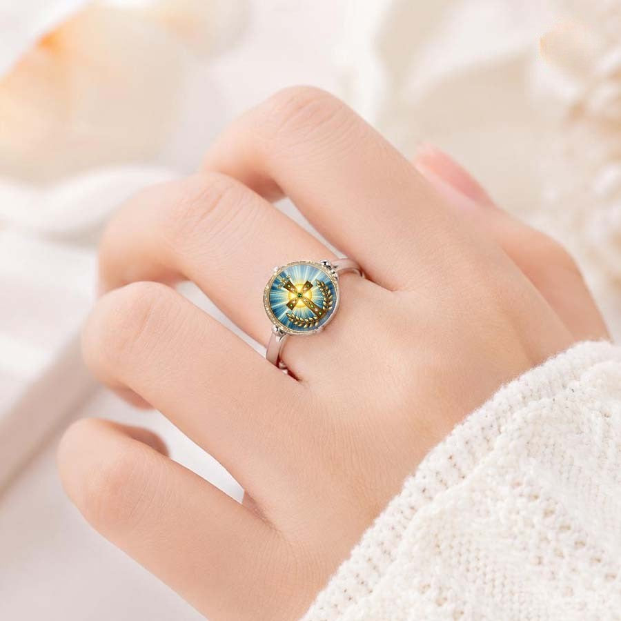Cross & Laurel Wreath Ring