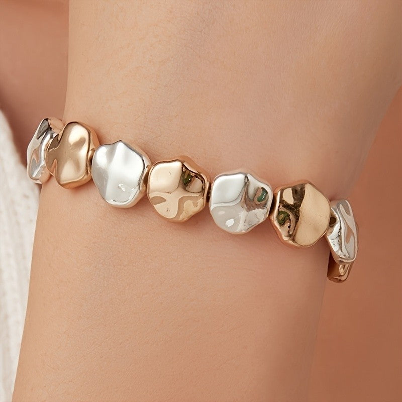 Two-Tone Irregular Link Bracelet