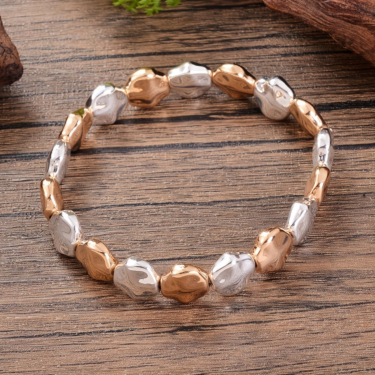 Two-Tone Irregular Link Bracelet