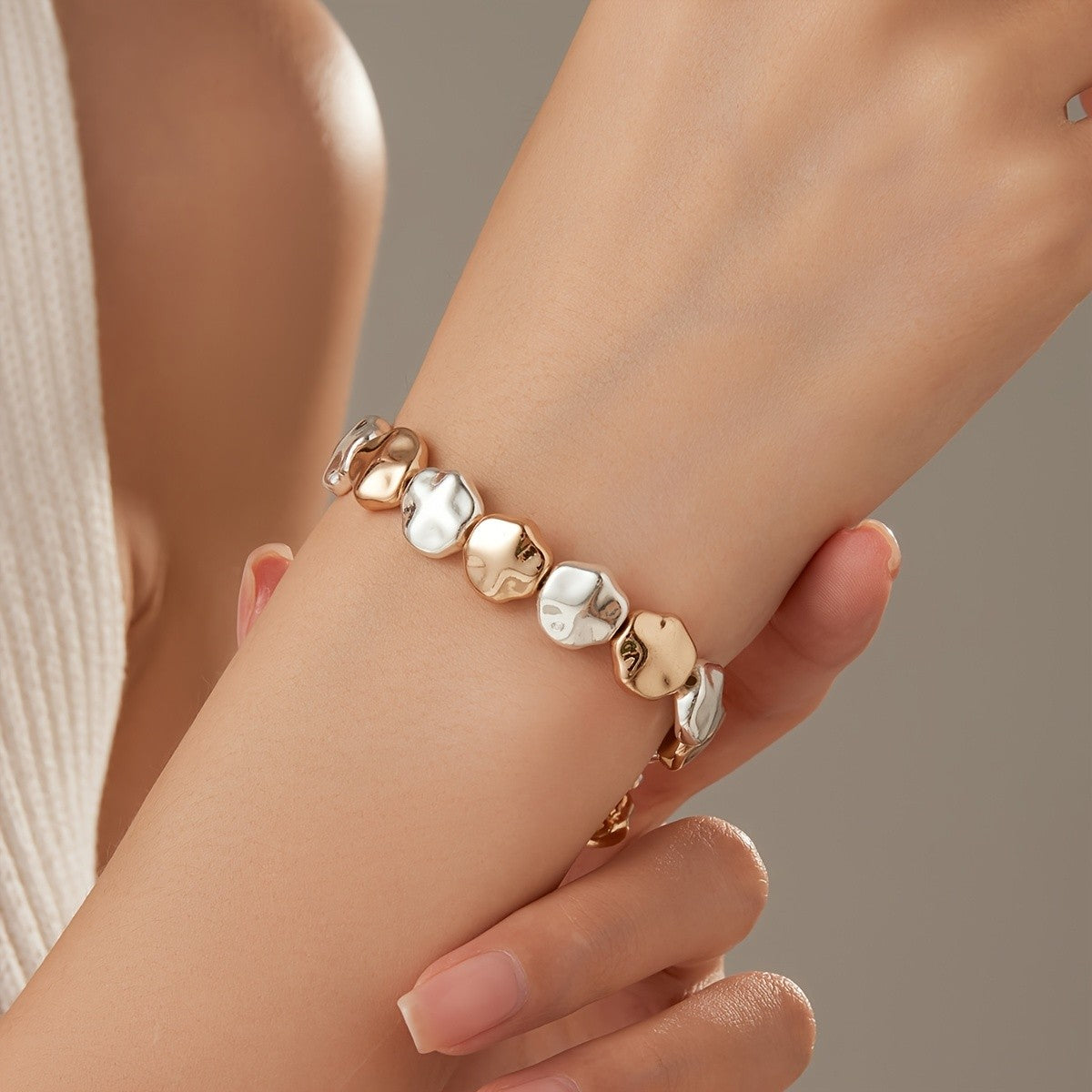 Two-Tone Irregular Link Bracelet