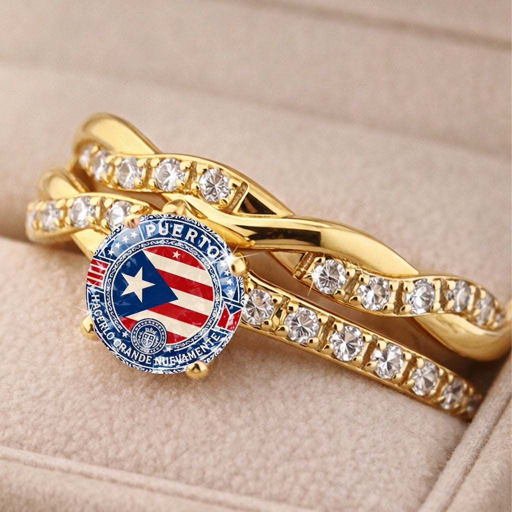 Puerto Rico Flag Twisted Ring