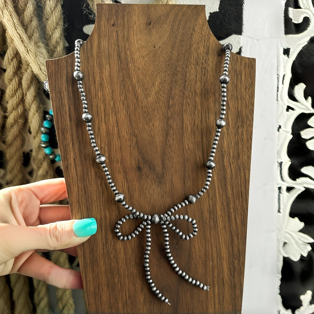Beaded Bow Necklace