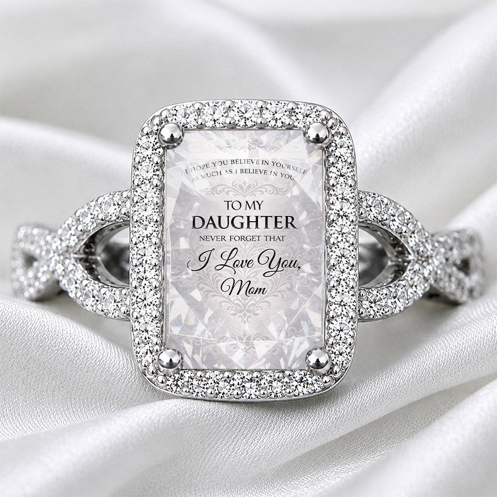 Crystal Halo Daughter Message Ring