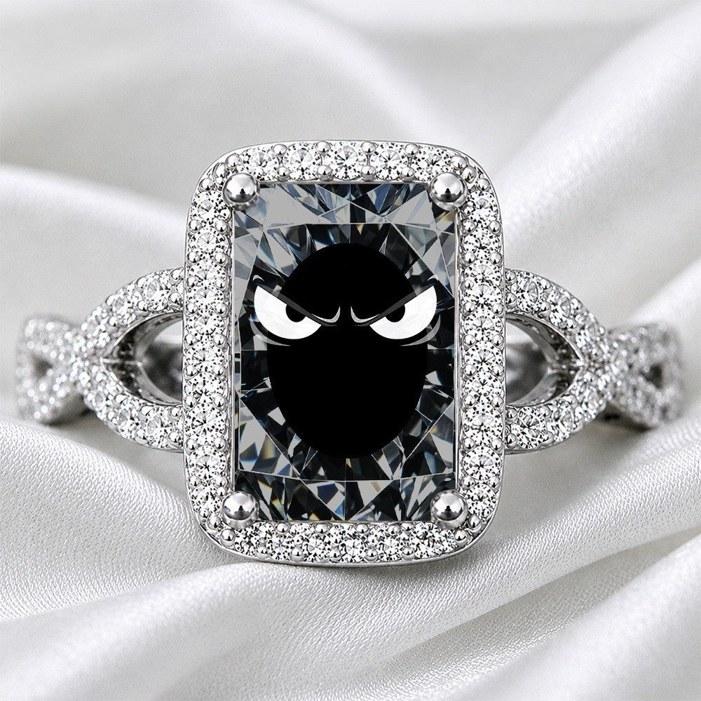 Fierce Eyes Square Statement Ring