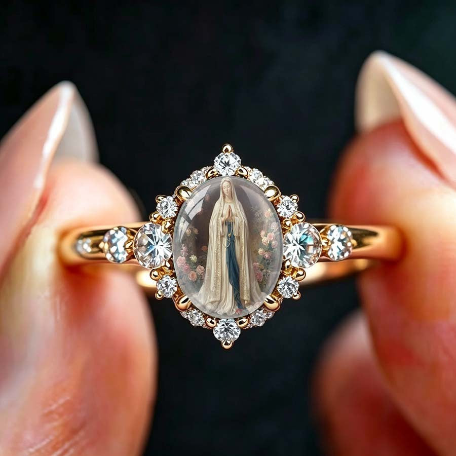 Faith Portrait Crystal Ring