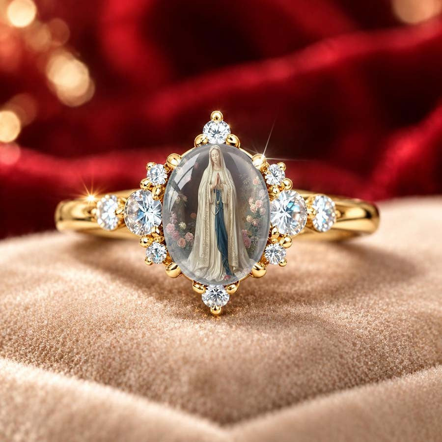 Faith Portrait Crystal Ring