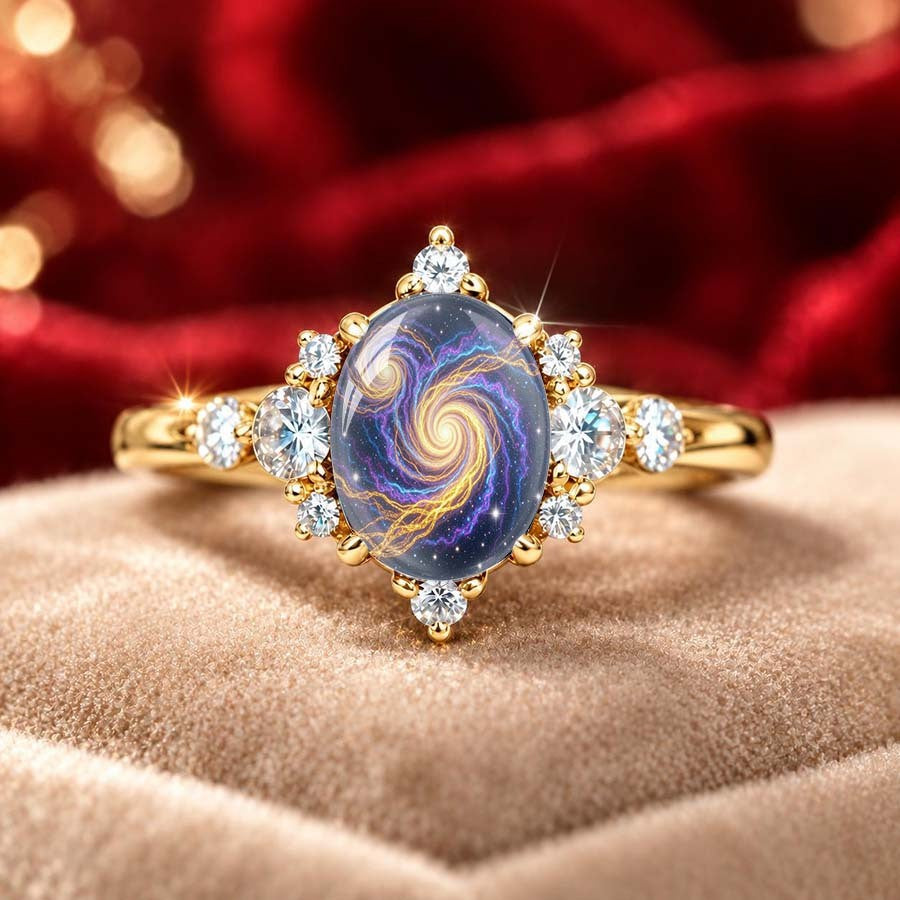 Galaxy Swirl Oval Ring