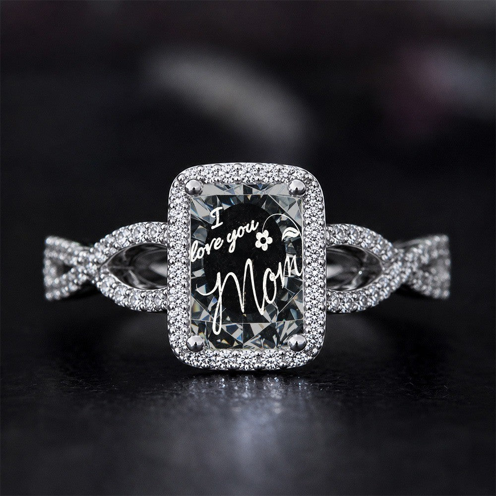 I Love You Mom Square Ring