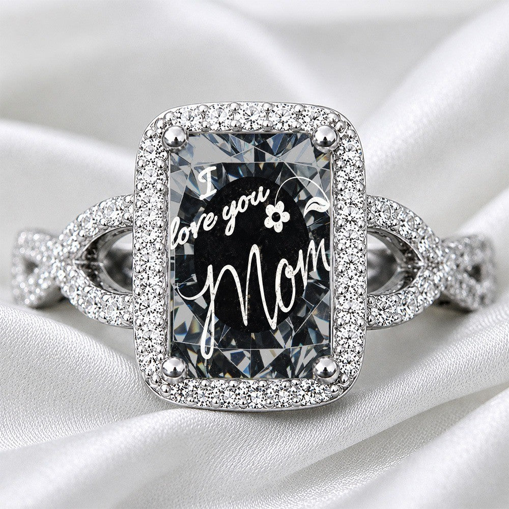 I Love You Mom Square Ring