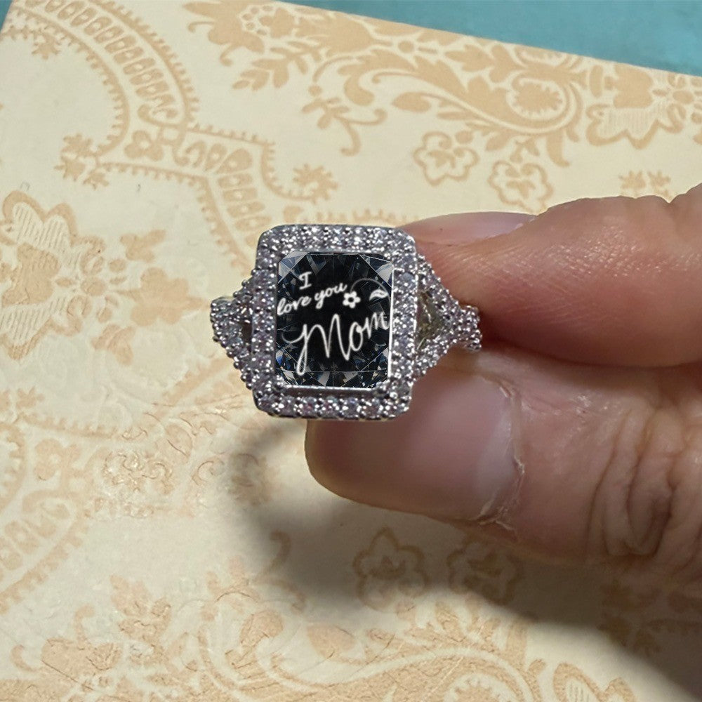 I Love You Mom Square Ring