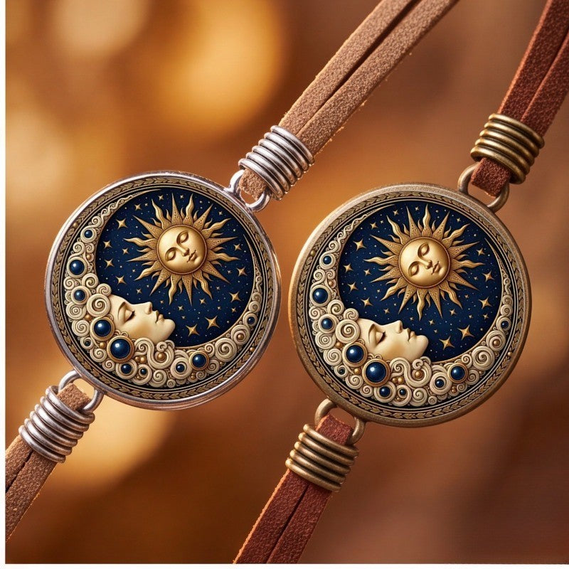 Celestial Sun & Moon Face Bracelet