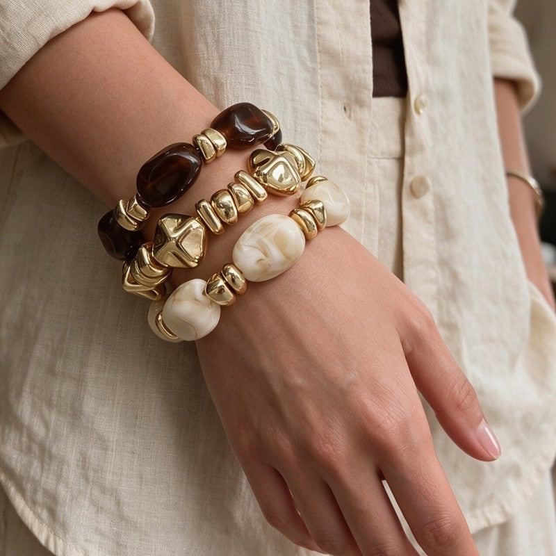 Geometric Bead Stretch Bracelet