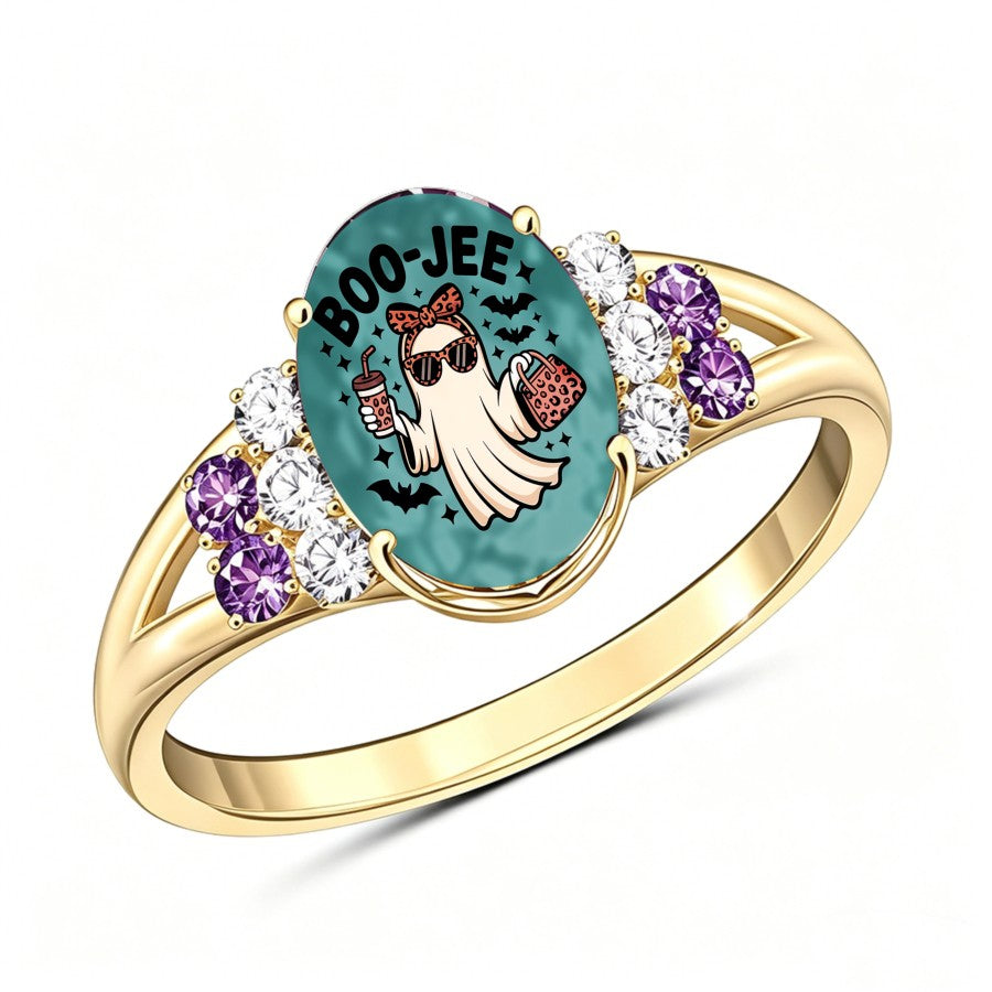 Ghost Enamel Statement Ring