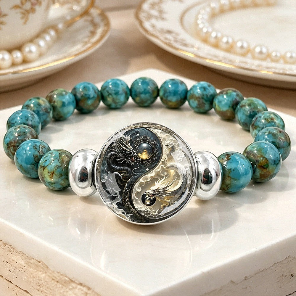 Turquoise Dragon Yin-Yang Bracelet