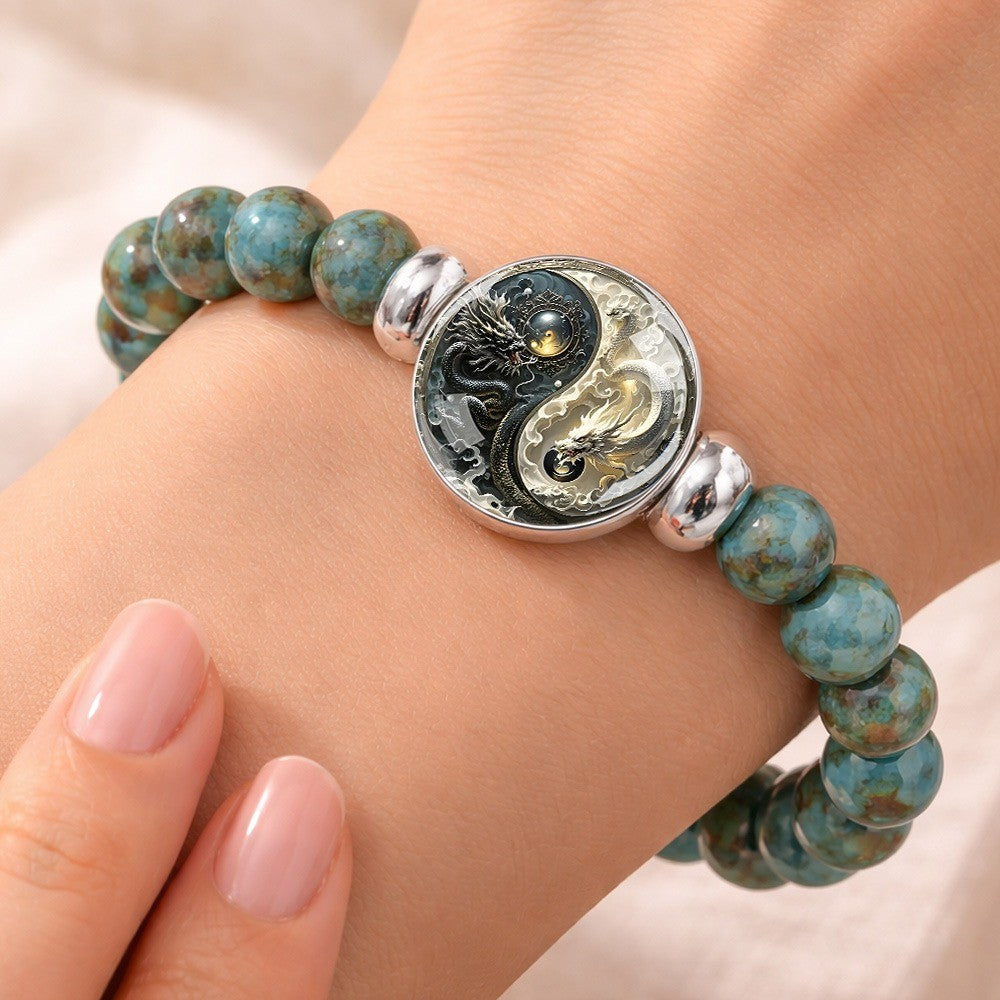 Turquoise Dragon Yin-Yang Bracelet