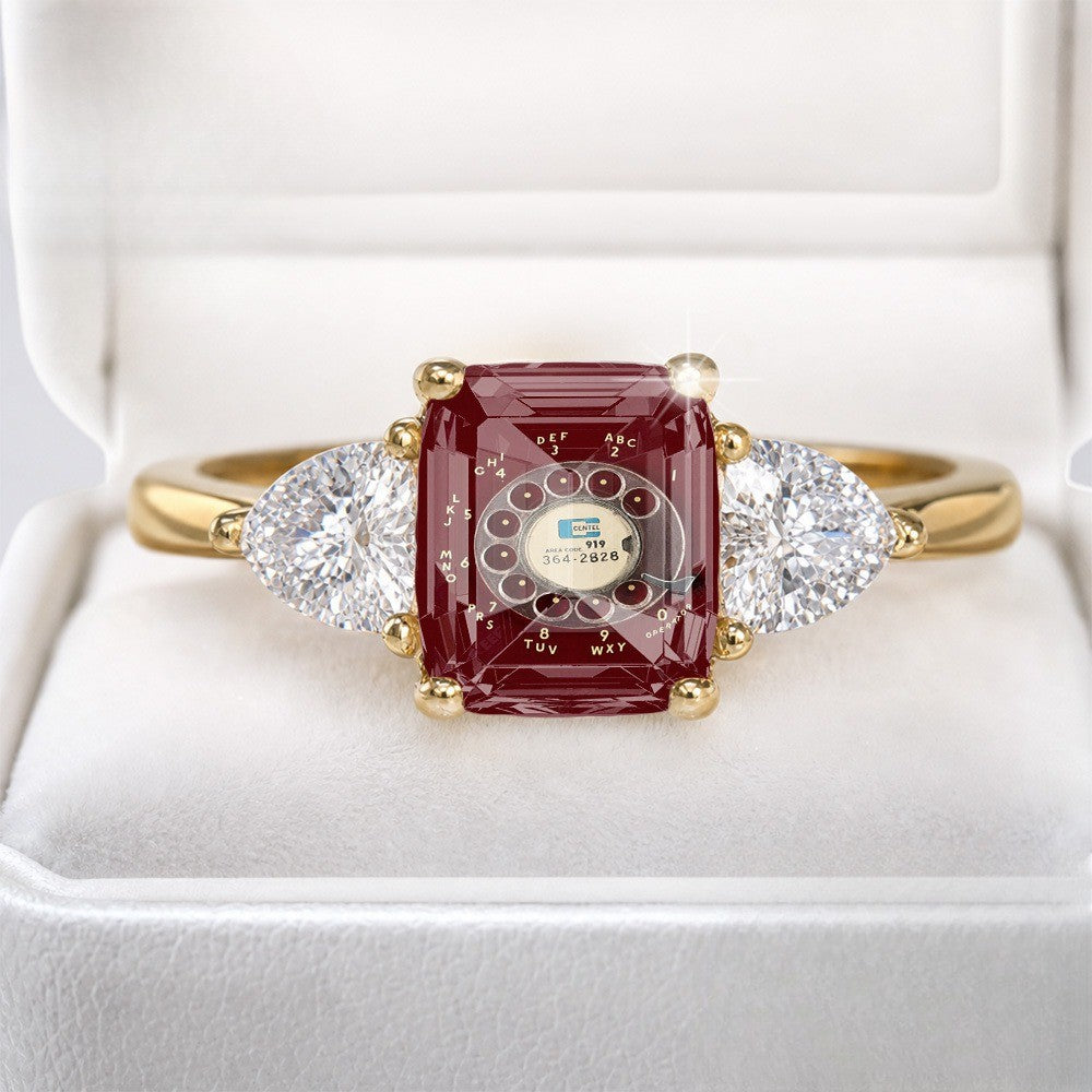 Red Dial Statement Ring