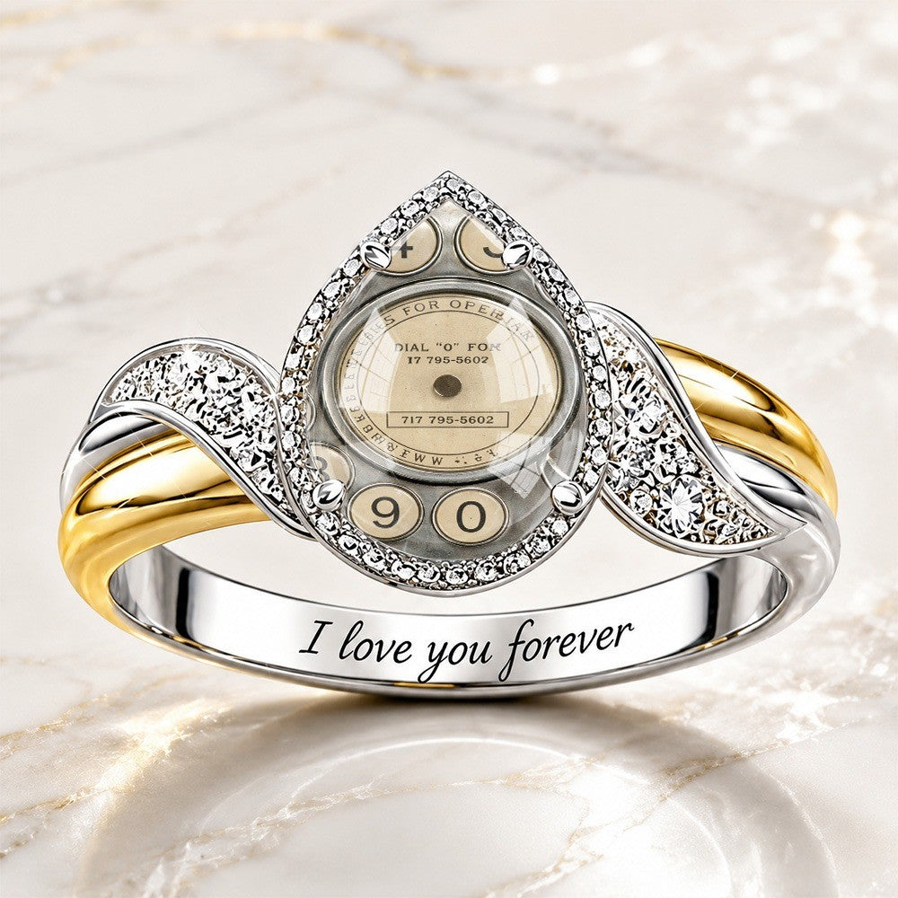 Engraved Dial Statement Ring
