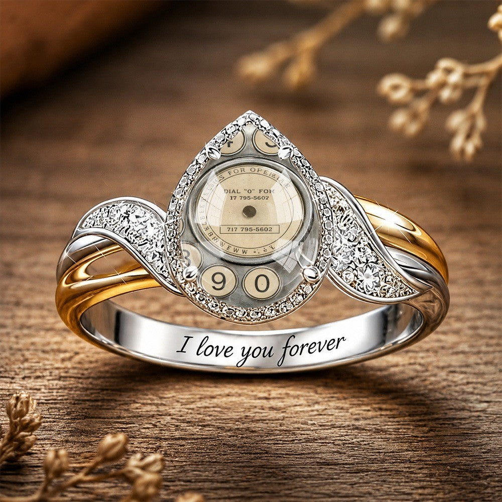 Engraved Dial Statement Ring