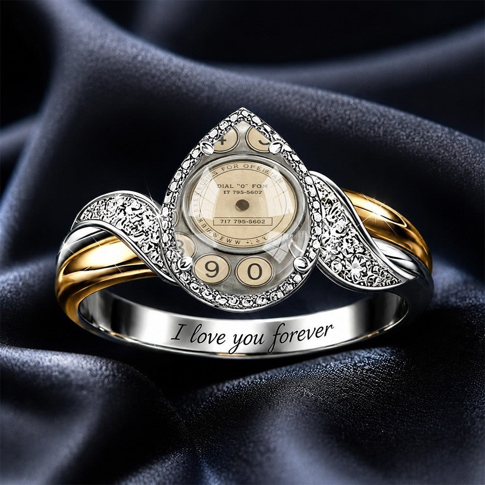 Engraved Dial Statement Ring