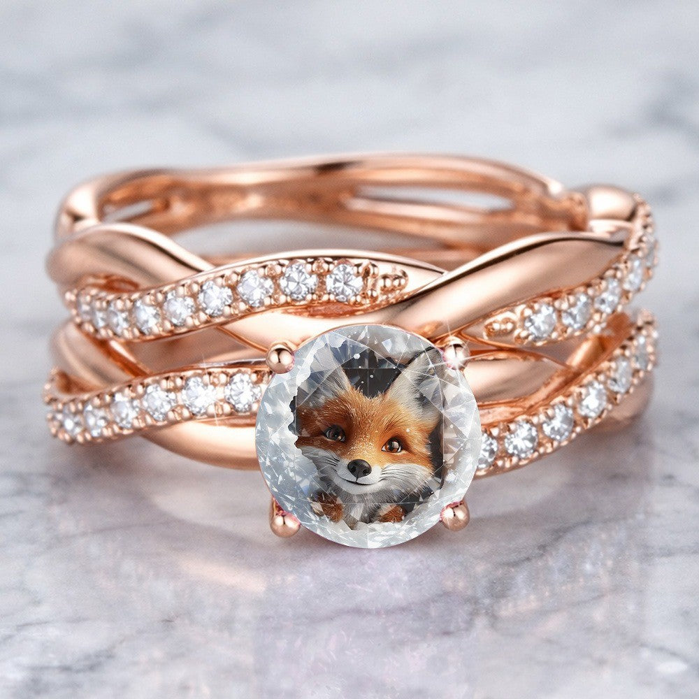 Fox Crystal Multi-Band Ring